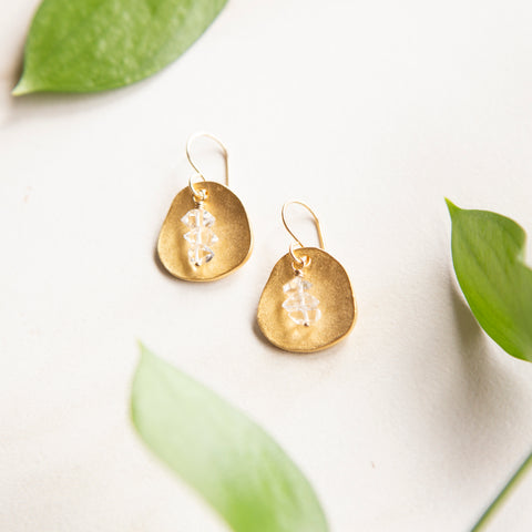 Herkimer Disc Earrings