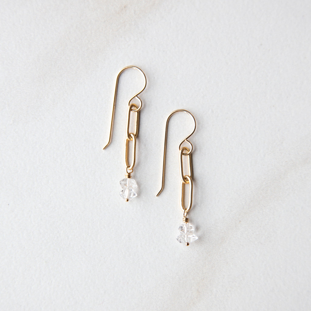 Herkimer Chain Earrings