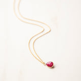 Teardrop Bezel-wrapped Gemstone Necklace