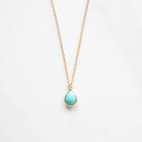 Teardrop Bezel-wrapped Gemstone Necklace